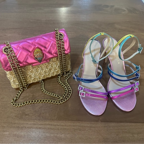 Kurt Geiger Pink and Gold Chain Shoulder Bag - Picture 5 of 5